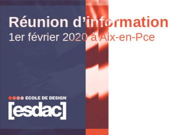 Réunion d'information exceptionnelle avec des conférences en design dans l'école de design ESDAC d'Aix-en-Provence