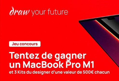 Jeu concours "Draw your futur". 3 kits du designer d'une valeur de 500e chacun et un Macbook de 2400e à gagner !