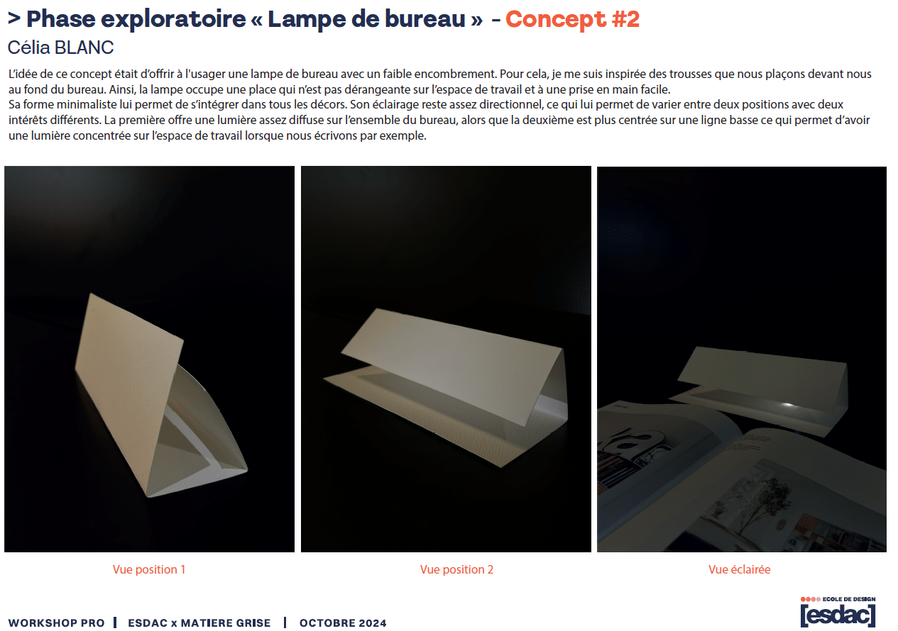 Projet de Célia, étudiante en Design Produit pour le workshop Matière Grise